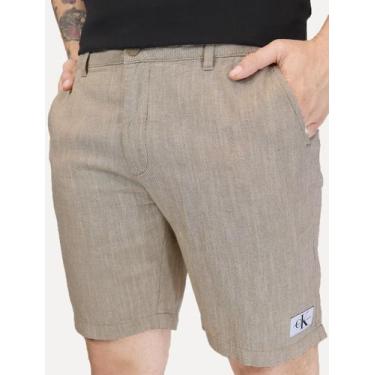 Imagem de Bermuda Calvin Klein Jeans Masculina Chino Cotton Areia Tamanho Calças