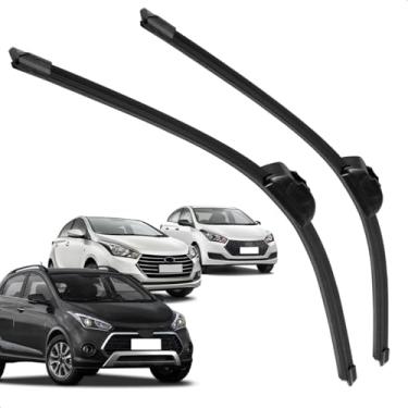 Imagem de Par Palheta Dianteira Limpadora de Para-brisa Hb20 Hb20X Hb20S 2012 A 2019 de Silicone
