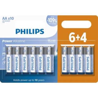 Imagem de Pilha Philips alcalina AA 1.5V com 10 unidades LR6P10BP/59