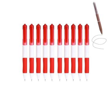 Imagem de GZBABY Canetas de gel de ponta fina, 10 peças, caneta esferográfica retrátil com aderência macia, tinta preta de 0,5 mm, secagem rápida (vermelha)