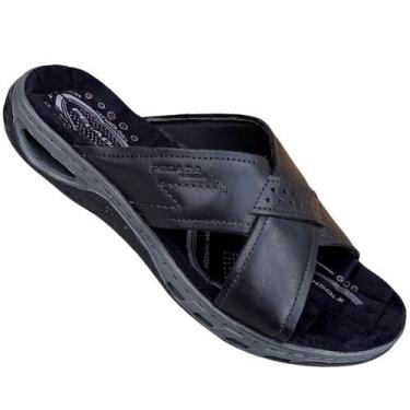 Imagem de Sandália Masculina Pegada Couro Top Confortável 131661, Preto, 06, 42