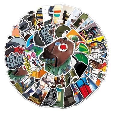 Imagem de Pacote de adesivos Pubgs, 50 unidades de vinil impermeável para laptop