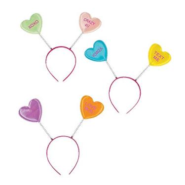 Imagem de Fun Express Dia dos Namorados doces conversa coração cabeça boppers (conjunto de 12) lembrancinhas de festa e suprimentos