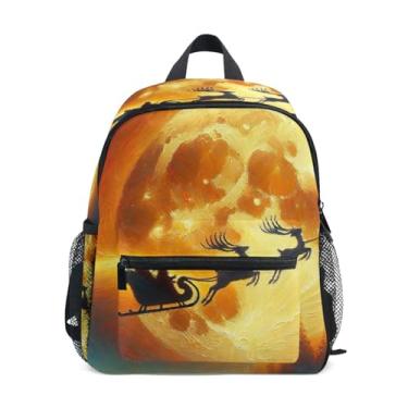 Imagem de GAIGEO Santa Claus Deer Elk Small Backpack for Kids with Whistle, Adjustable Chest Strap, Backpack for School Girls Lightweight & Compact for Ages 3-8