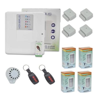 Imagem de Kit Alarme central WI-FI 8 sensores s fio Hombrus c bateria