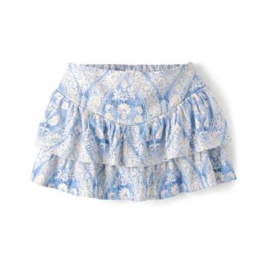 Imagem de Gymboree Saias de linho para meninas e crianças pequenas, Folhos azuis, 2 Anos