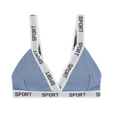 Imagem de Sutiã Sexy Feminino Com Decote Em V Profundo E Estampa De Letras, Sem 