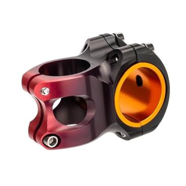Imagem de Mesa MTB 35mm CNC para guidão de bicicleta ultraleve com inclinação de 0 graus, resistente, ideal para DH, AM e Enduro, com espiga de 28,6mm.(35mm Black-red)