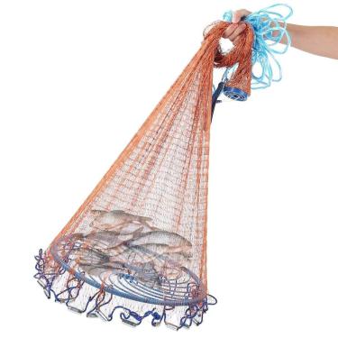 Imagem de Rede Pesca Tarrafa Chinesa Multifilamento Pescaria Peixe Lambari Robalo Camarao Ciriguejo Siri Tainha Lago Mar Açude