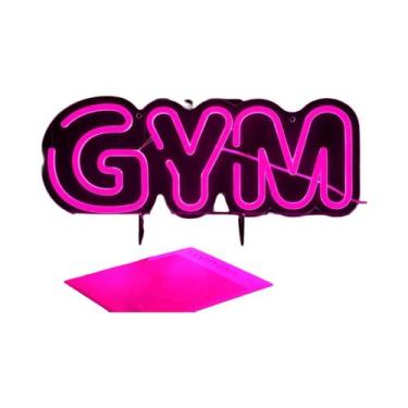 Imagem de Letreiro Neon LED Dimmable Alimentado Por USB Luz De Halteres Para Qua