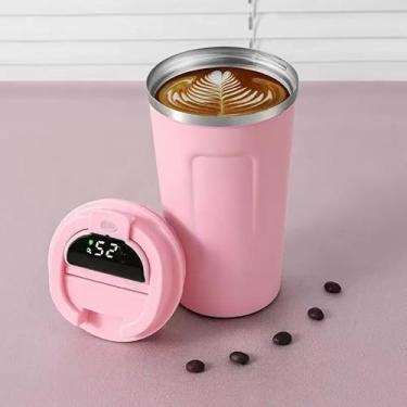 Imagem de Copo De Café Térmico Com Temperatura Aço Inox Dupla Camada 510ml Café Chá Suco- COPO COFFEE(Rosa/digital)