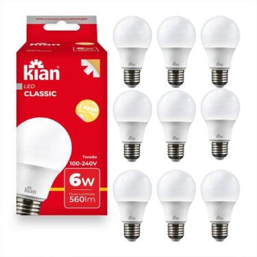 Imagem de Lâmpada Superled Bulbo 12w 6500k Bivolt Branca Kit C/ 10 - Kian