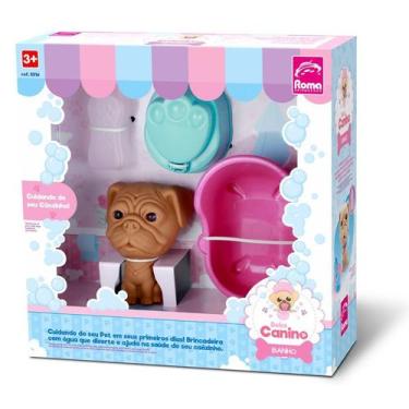 Imagem de Boneca Bebê Cachorrinho Hora do Banho Pet Roma - Roma Brinquedos