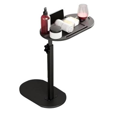 Imagem de Depisuta Mesa Final Em Forma de C, Mesa Lateral Pequena Com Rotação de 360 ​​graus Com Altura Ajustável de 16,5-32,2 Polegadas, Mesas de Centro de Madeira Em Forma de C de 40 X 22 Cm