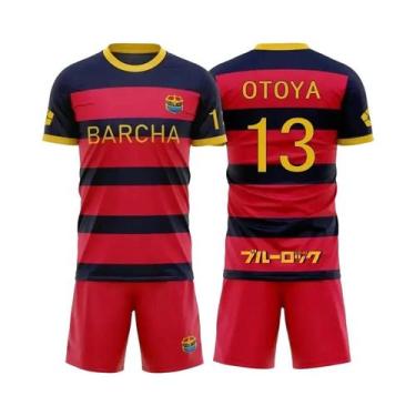 Imagem de Camiseta De Verão Masculina De Manga Curta Blue Lock FC Barcha, Conjun