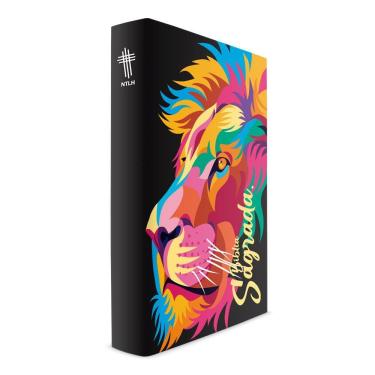 Imagem de Bíblia Leão Color Preta - Capa Dura - NTLH