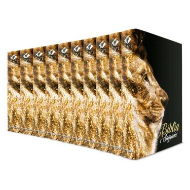 Imagem de Kit com 10 Bíblias do Leão Ouro - Capa Dura - NVT