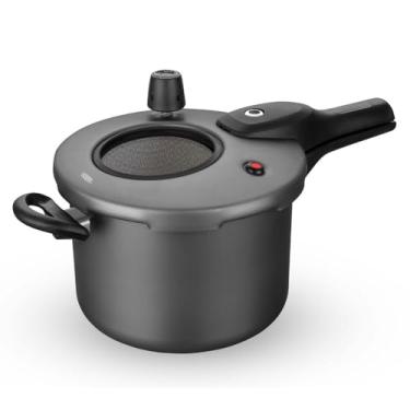Imagem de Panela de Pressão MTA 4,5 Litros Grafite com Visor de Vidro e Fechamento Externo (Preto)