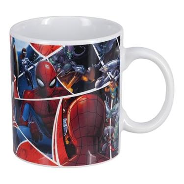 Imagem de Paladone Caneca GG do Homem-Aranha - Copo de café de cerâmica oficialmente licenciado pela Marvel com design de colagem de quadrinhos, seguro para micro-ondas e lava-louças, 550 ml (550 ml)