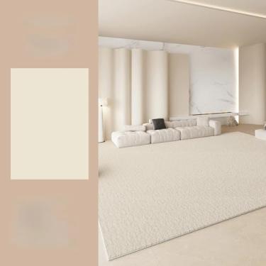 Imagem de Tapete de cabeceira macio estilo creme para sala de estar, área grande, decoração de quarto, carpete de pelúcia grosso, lavável, tapete de estudo (120x160 cm/D)