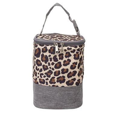 Imagem de Bolsa isolada para mamadeira, térmica, à prova d'água, portátil, aquecedor de leite materno, bolsa térmica com alça, grande capacidade, 3L, para viagens, pano oxford (Estampa de leopardo)