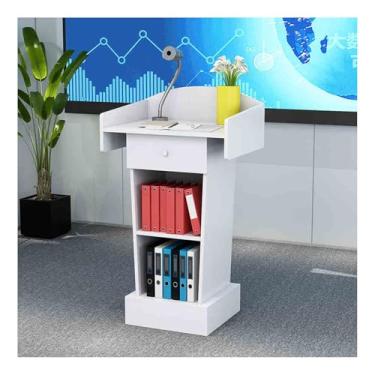 Imagem de Pódio, Pódio, Pódio, Púlpito Multifuncional, Púlpito de Púlpito de Madeira, Púlpito para Igrejas, Recepção de Cliente, Adequado para Salas de Aula, Concertos, Igrejas (Teca, Regular