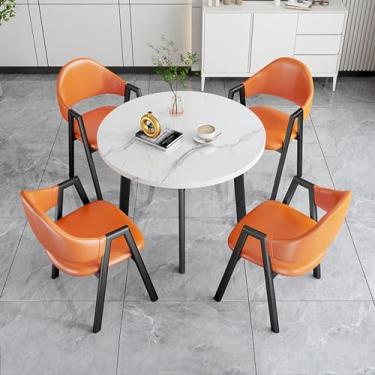 Imagem de Conjunto de mesa e cadeira de clube de recepção de escritório, conjuntos de mesa de negociação para sala de conferências, mesa de centro e cadeira de lazer, conjunto de mesa de jantar para 4 (cor: 6