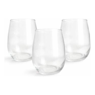 Imagem de Kit 3 Copos Baixos Lira 440ml em Vidro Transparente  Perfeitos para Me