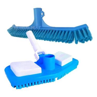 Imagem de Vassoura Escova Curva De Limpeza E Aspirador Para Piscina Azul - HERBI