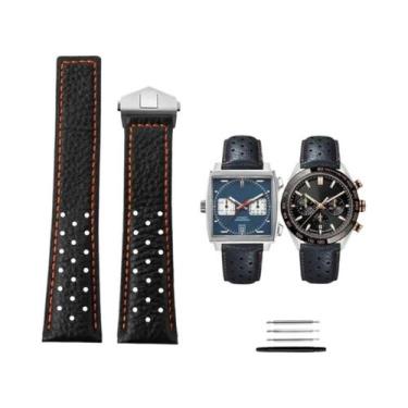 Imagem de Pulseira De Relógio Masculina De Couro De Bezerro Fosco De 22mm Para T