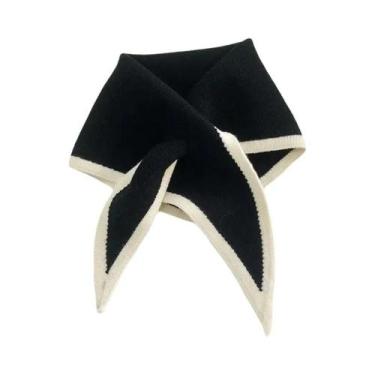 Imagem de Cachecol Feminino De Tricô Quente Para Outono Com Gola Falsa Destacáve