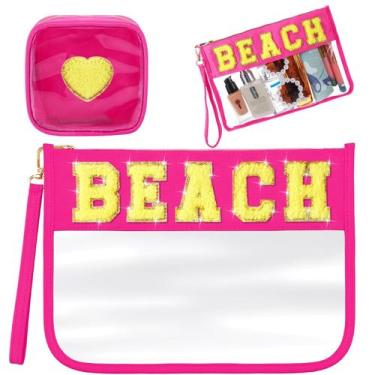 Imagem de Conjunto de bolsas de cosméticos Bolsa de viagem de PVC impermeável Hi