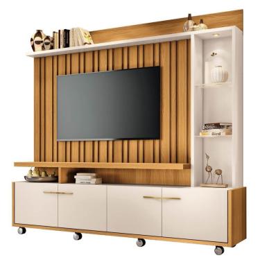 Imagem de Estante Painel Para Tv 60 Pol. Natan H01 Off White-cinamomo - Mpozenato