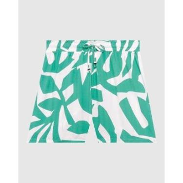 Imagem de Shorts Feminino Plus Size Estampado Com Cadarço Em Viscose-Feminino