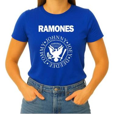 Imagem de Camiseta Camisa Adulto Feminina Masculina Algodão Banda de Rock Ramone