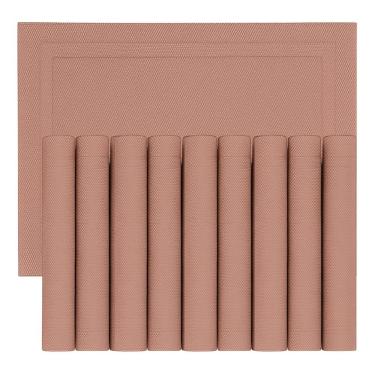 Imagem de Jogo 10 Lugar Americano Retangular Mesa Pvc Rose Executivo 30x45cm Em Casa Tem