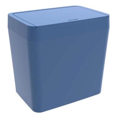 Imagem de Lixeira Pequena 5L Azul Madrugada Crippa Cozinha Pia Escritório Retang