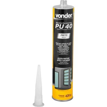 Imagem de Selante Pu40 Preto Vonder 420G Vedação Flexível
