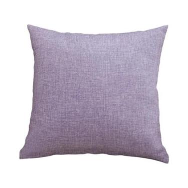 Imagem de Almofada quadrada espessada sólida, sofá, capa de almofada de sala de 