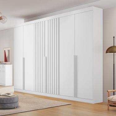 Imagem de Guarda Roupa Casal Ripado 6 Portas em MDF Siena Bianchi
