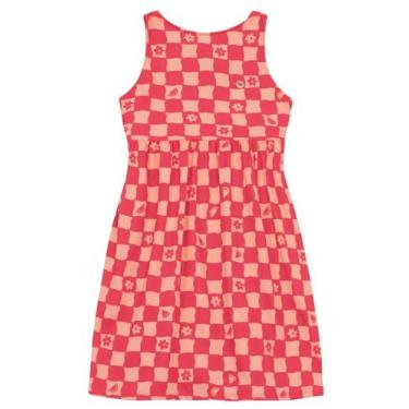 Imagem de Vestido infantil menina quadriculado Brandili -Vermelho, 6, Vermelho