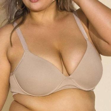 Imagem de Sutiã Meia Taça Com Bojo Plus Size DeMillus 703008, 54, Chocolate