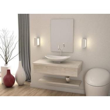 Imagem de Bancada Metrópole 805w C/cuba L45 C/prateleira - Compace, Branco