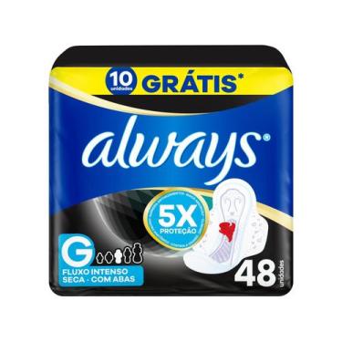 Imagem de Absorvente Always Noturno Seca G com Abas 48 Unidades