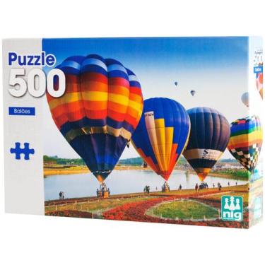 Imagem de Quebra Cabeça Puzzle 500 Peças Paisagem Balões 0295 - Nig