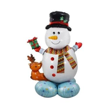 Imagem de Balões De Natal Papai Noel E Boneco De Neve Para Decoração De Festas E