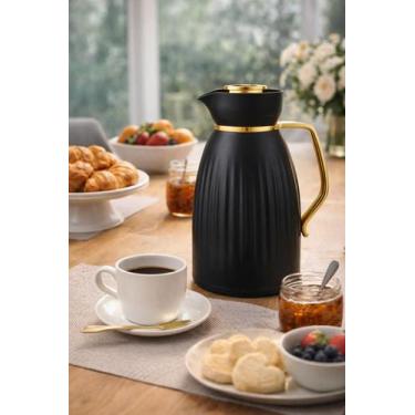 Imagem de Garrafa Térmica Jade Luxo 1L Ampola de Vidro Abertura de Click Café Ch