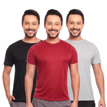 Imagem de Kit 3 Camisas Academia Esportiva Com Proteção Uv Masculina-Masculino