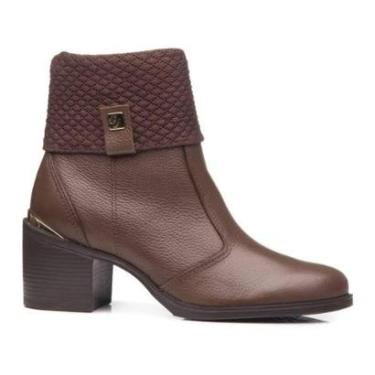 Imagem de Bota Feminina Pegada Coturno Couro Legitimo Cano Salto Médio-Feminino