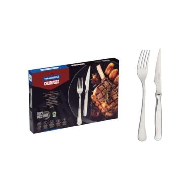 Imagem de Jogo para Churrasco Tramontina Zurique em Aço Inox Facas Fio Serrilhado Acabamento Alto...
